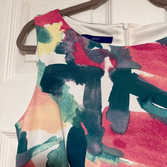 Apt.9 New Women's Abstract Sleeveless Sheath Dress Size 8 - Picture 5 of 14